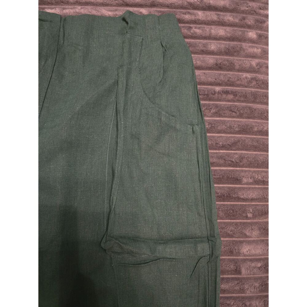 High-Waist Forest Green Tie-Belt Skirt - Picture 9 of 9